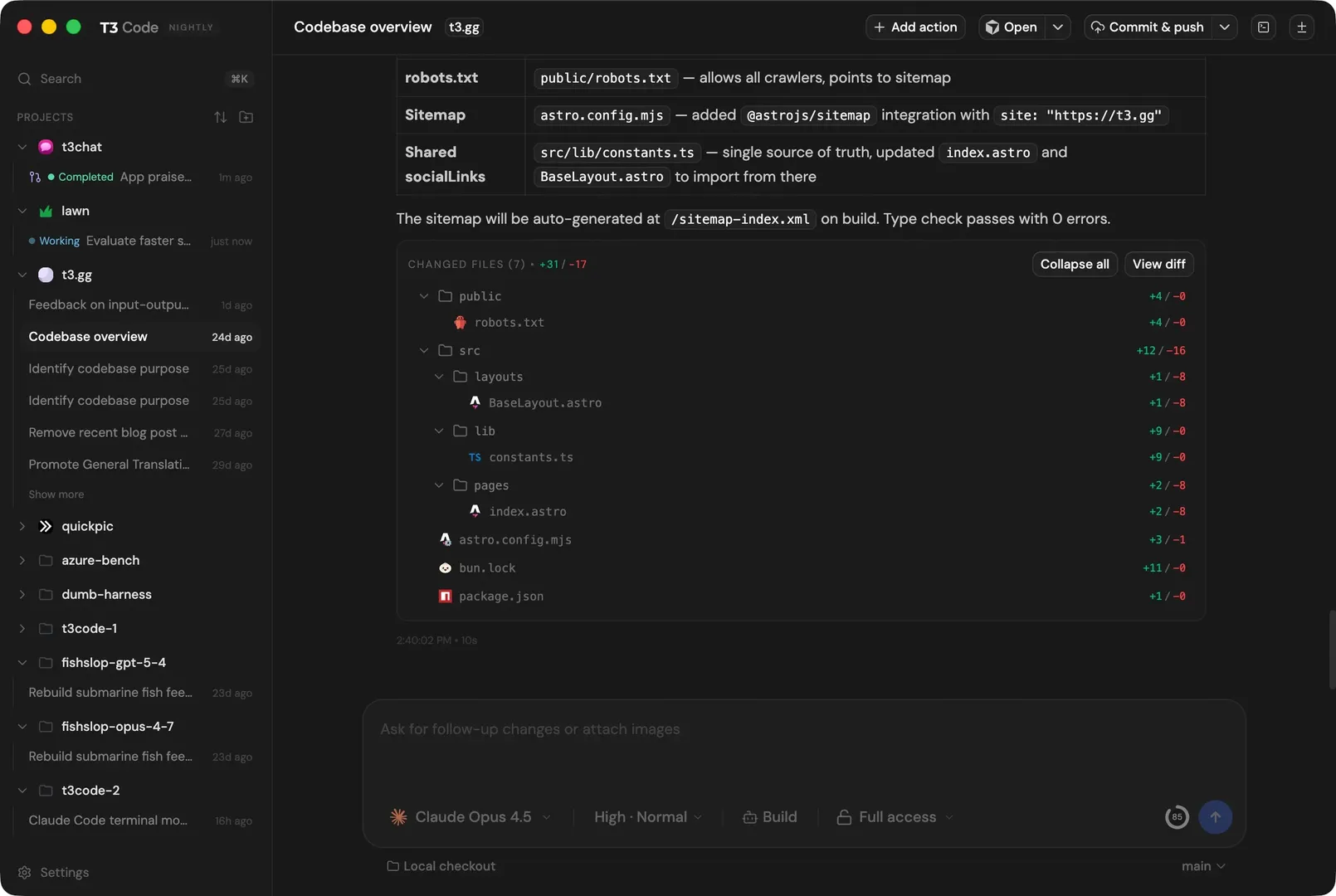 App interface preview